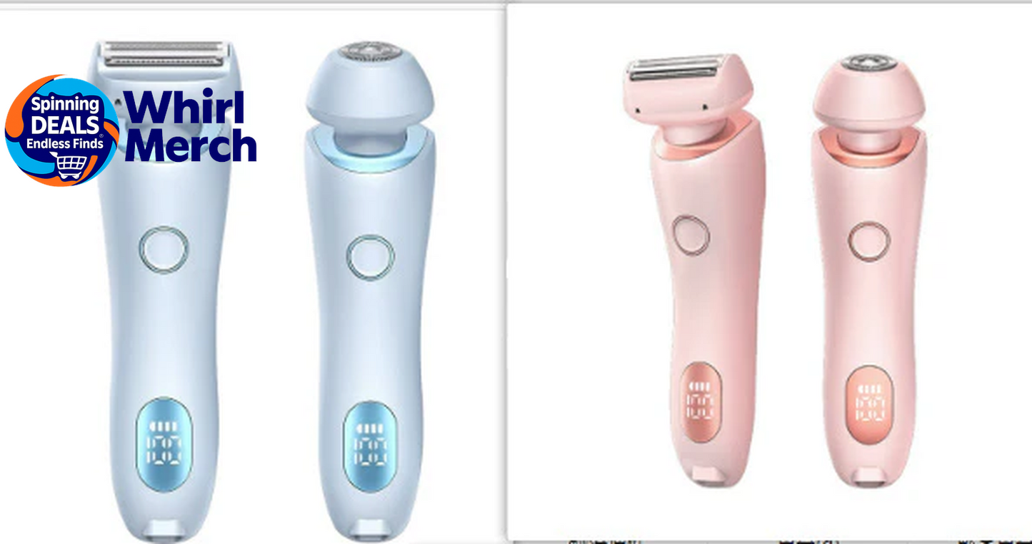 2-in-1 USB Rechargeable Hair Removal and Epilation Device for Smooth Shaving of Face, Body, and Bikini Areas