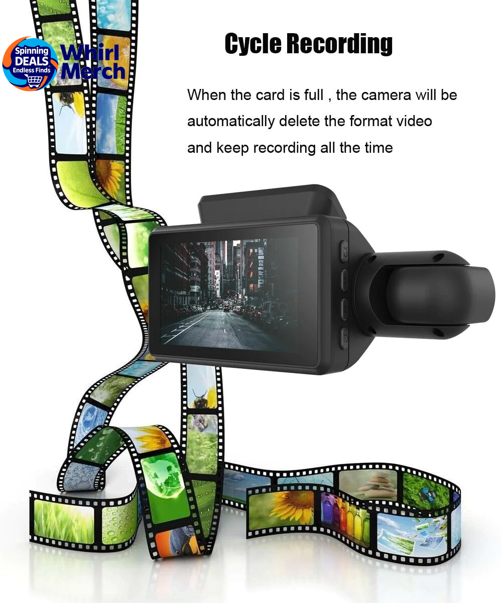 1080P Dual Lens Car Dash Cam with G-Sensor for Front and Interior Recording