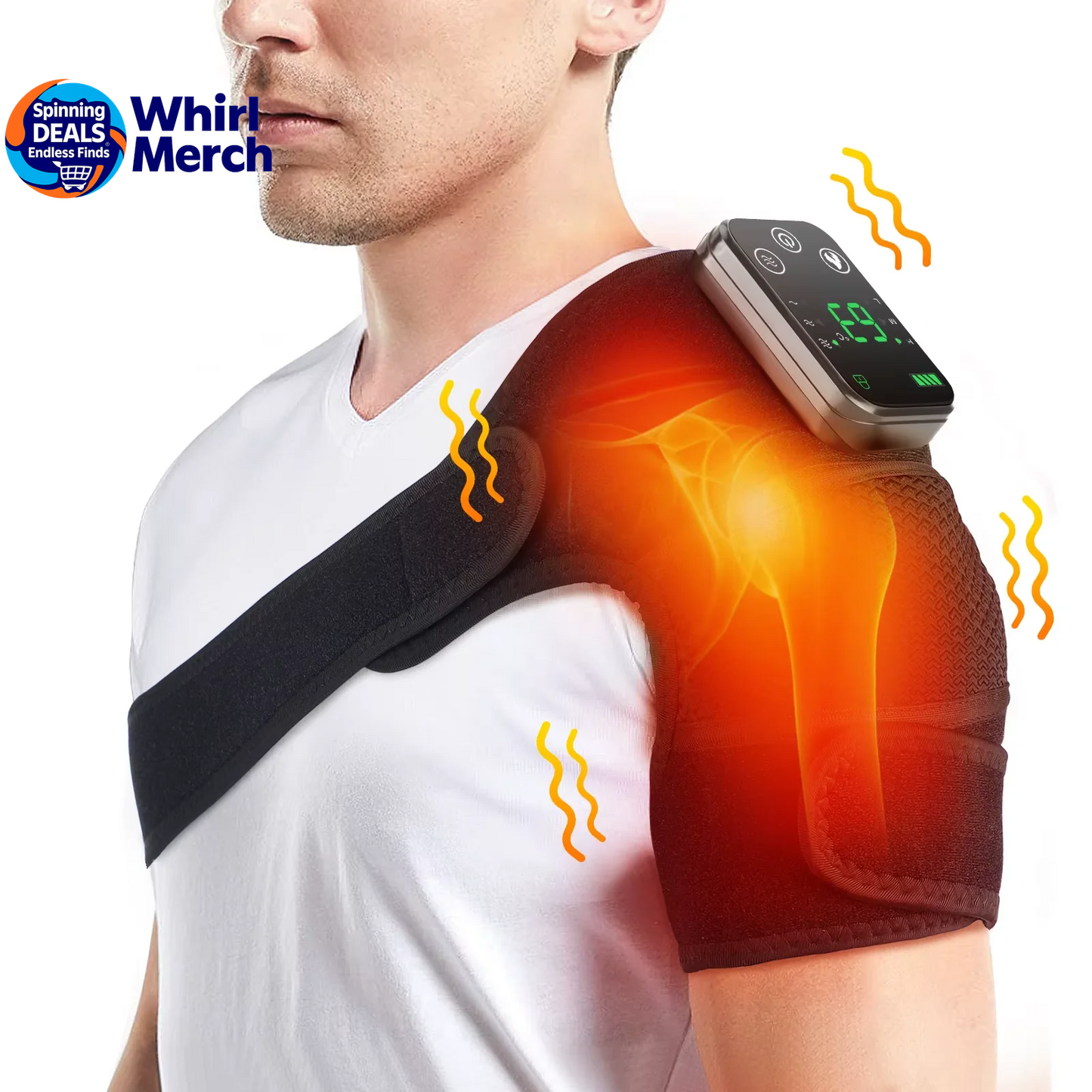 Electric Heated Vibration Physiotherapy Pad - 3-in-1 Massager for Knee, Shoulder, and Elbow Pain Relief with Hot Compress