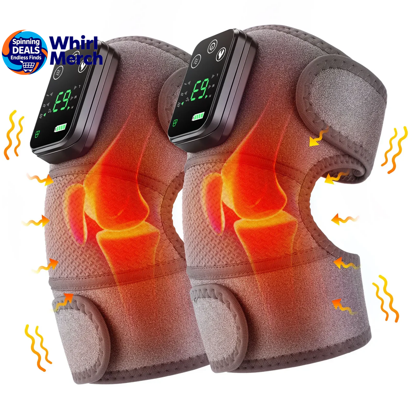 Electric Heated Vibration Physiotherapy Pad - 3-in-1 Massager for Knee, Shoulder, and Elbow Pain Relief with Hot Compress