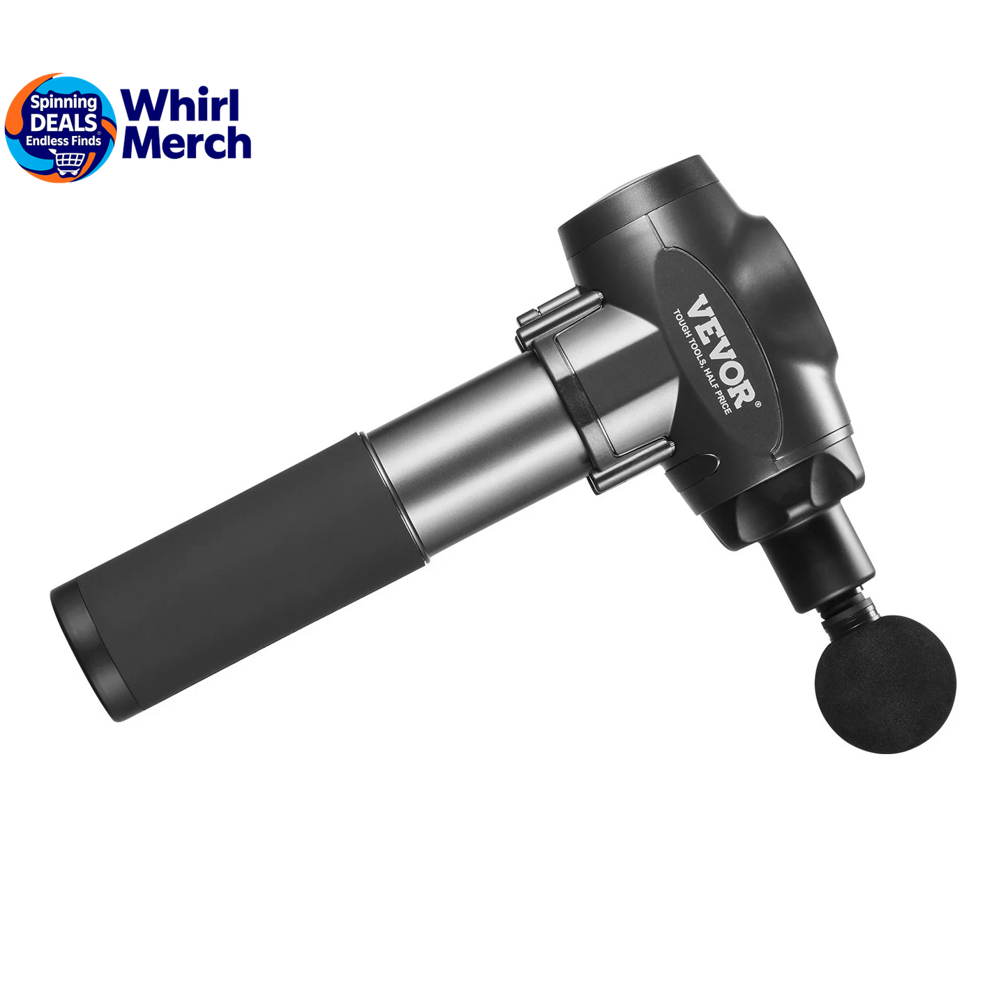 VEVOR Professional Deep Tissue Massage Gun with 9 Speed Settings and 6 Interchangeable Heads, 24V 2500mAh Battery, Percussion Massager for Athletes, Portable Electric Device for Pain Relief and Muscle Relaxation