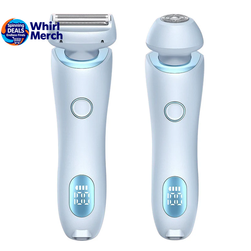 2-in-1 USB Rechargeable Hair Removal and Epilation Device for Smooth Shaving of Face, Body, and Bikini Areas