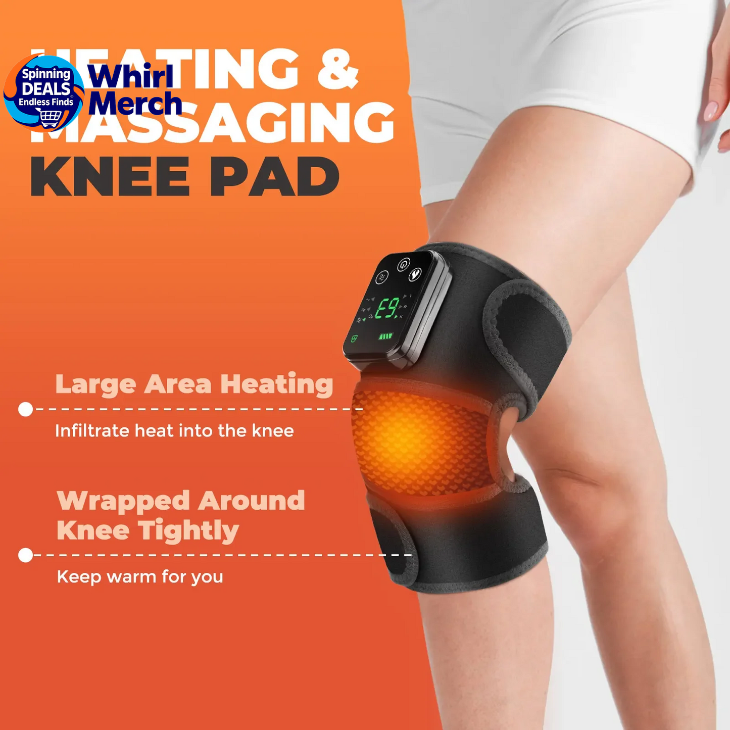 Electric Heated Vibration Physiotherapy Pad - 3-in-1 Massager for Knee, Shoulder, and Elbow Pain Relief with Hot Compress