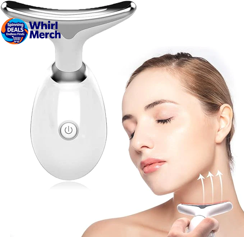 Wavy Chic Microcurrent Facial Massager - 7-Color Acne Treatment and Skin Firming Device for Face and Neck