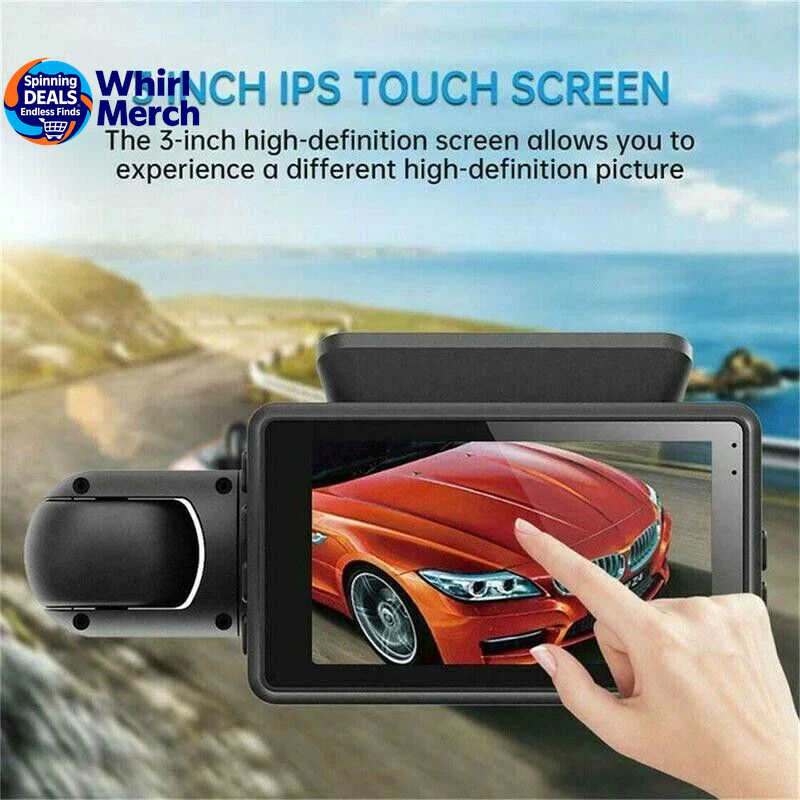 1080P Dual Lens Car Dash Cam with G-Sensor for Front and Interior Recording
