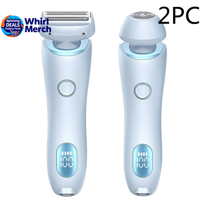 2-in-1 USB Rechargeable Hair Removal and Epilation Device for Smooth Shaving of Face, Body, and Bikini Areas