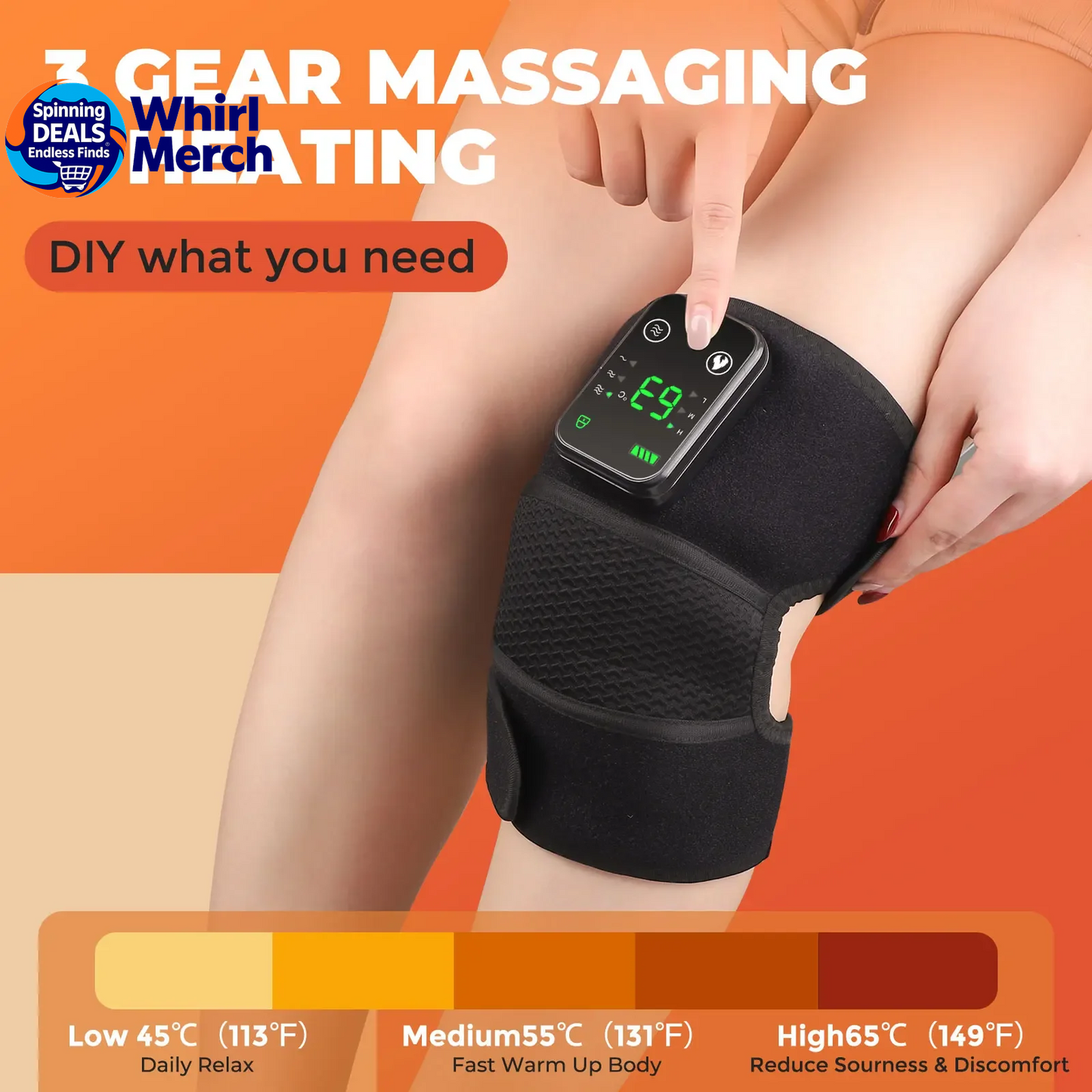 Electric Heated Vibration Physiotherapy Pad - 3-in-1 Massager for Knee, Shoulder, and Elbow Pain Relief with Hot Compress