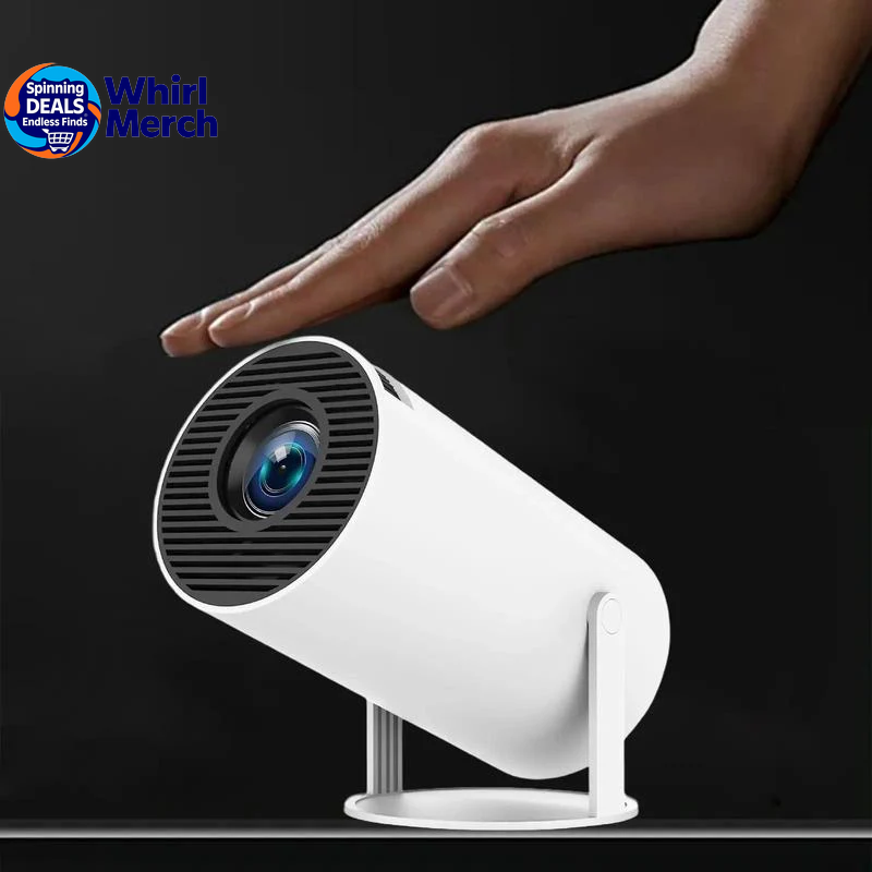 Portable Android WiFi and Bluetooth-Compatible Projector with Remote Control for Home Theater, Outdoor, Office, and Bedroom Use