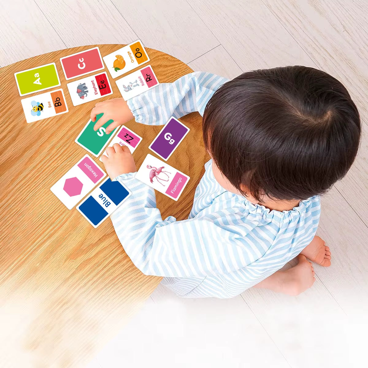 58-Piece Montessori ABC Alphabet Flashcards for Early Education - Shapes, Animals, and Learning Games for Children
