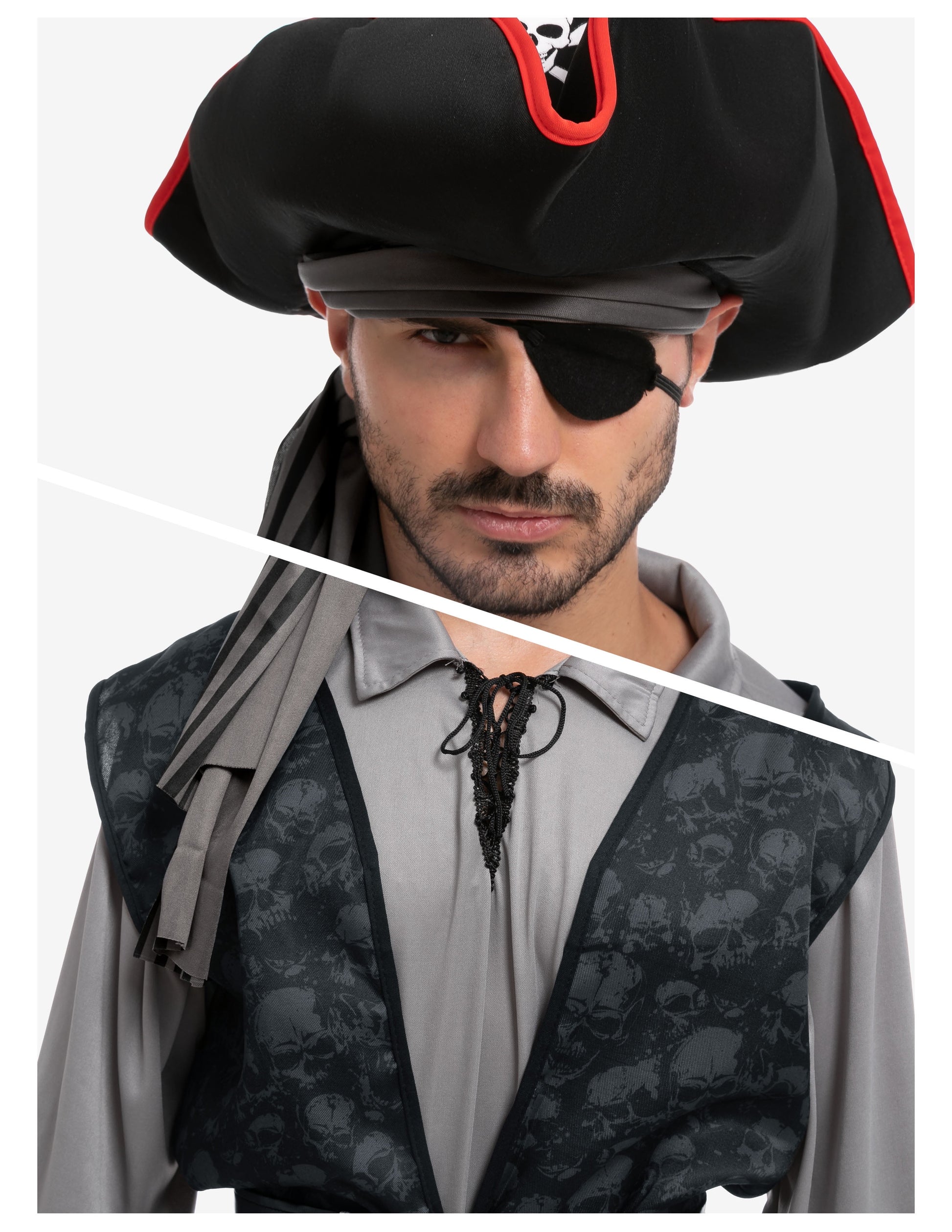 Men Pirate Costume Plundering Sea Captain Set for Adults Halloween Themed Parties