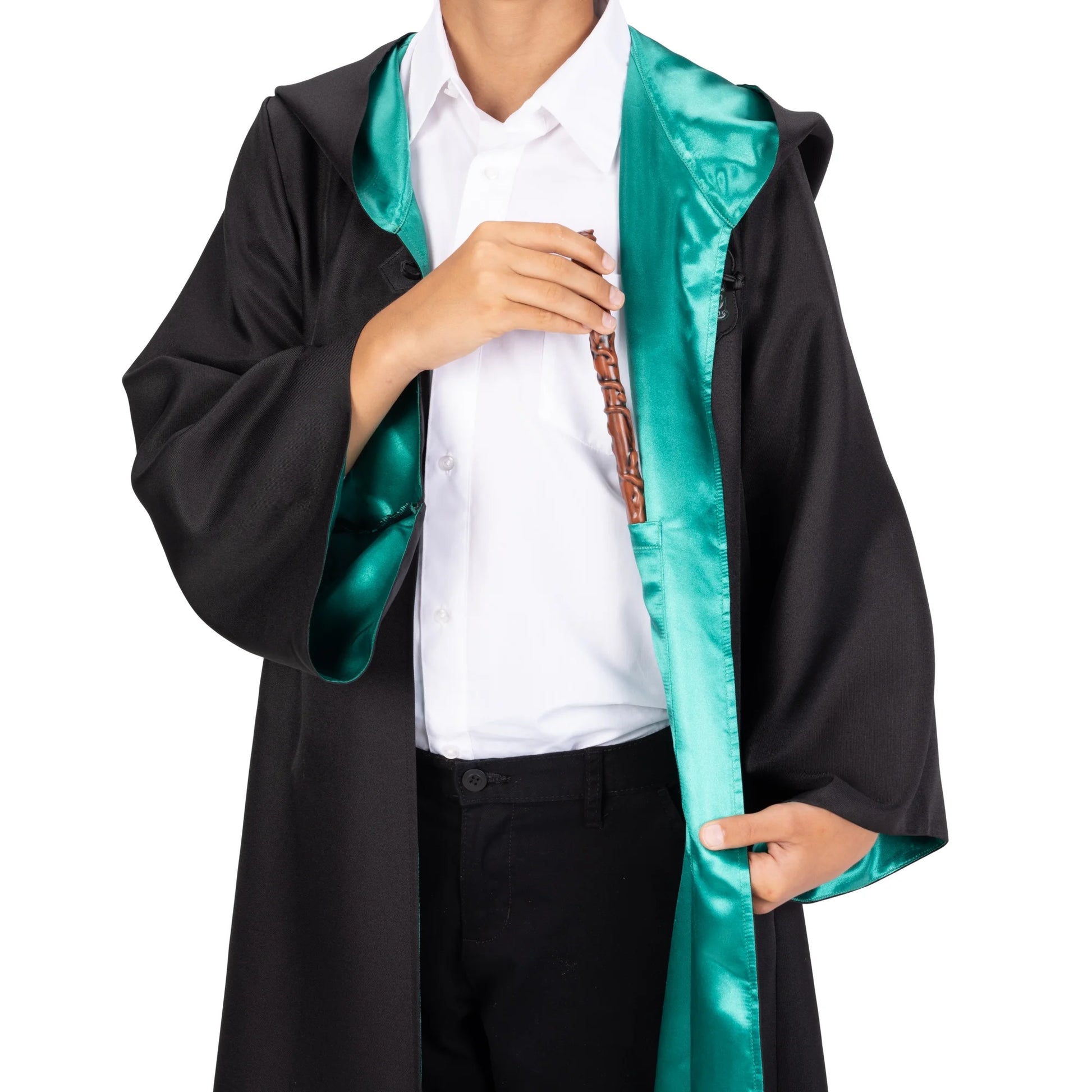 Premium  Slytherin Hogwarts Official Robe Dress up Cosplay Wizarding World Pretend and Play for Child Ages 10 Years and up Unisex Fit
