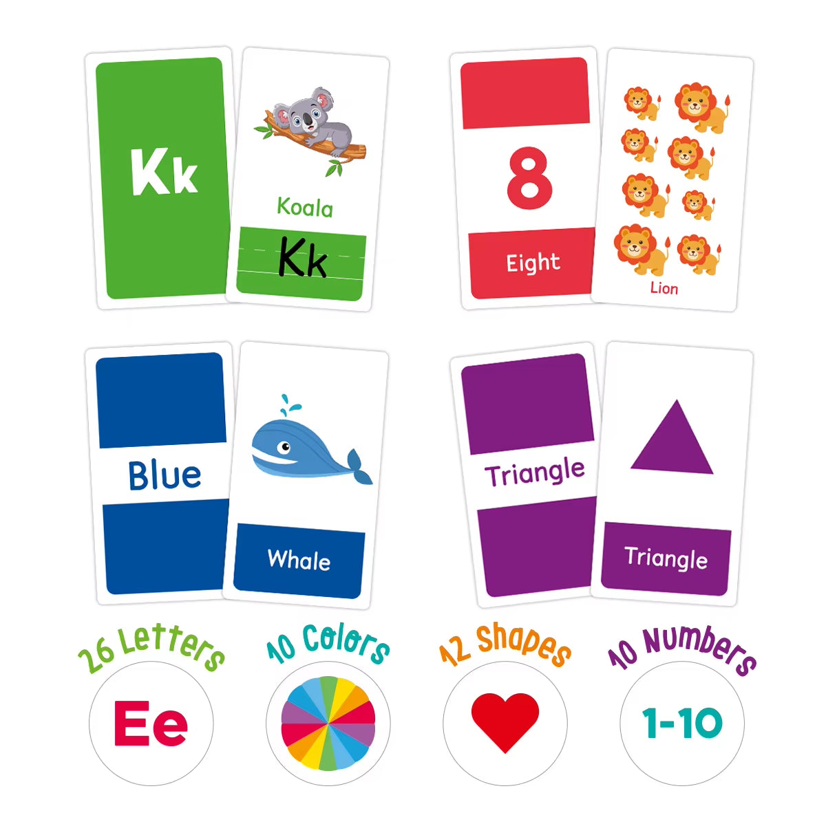58-Piece Montessori ABC Alphabet Flashcards for Early Education - Shapes, Animals, and Learning Games for Children