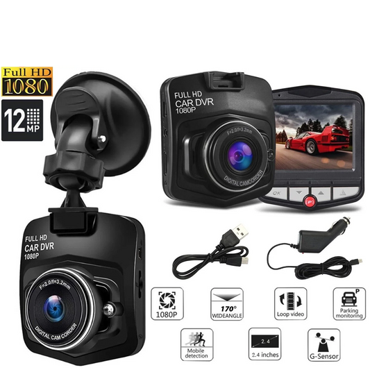 2.4'' Full HD 1080P Dash Cam with Night Vision and G-Sensor for Front or Rear Installation