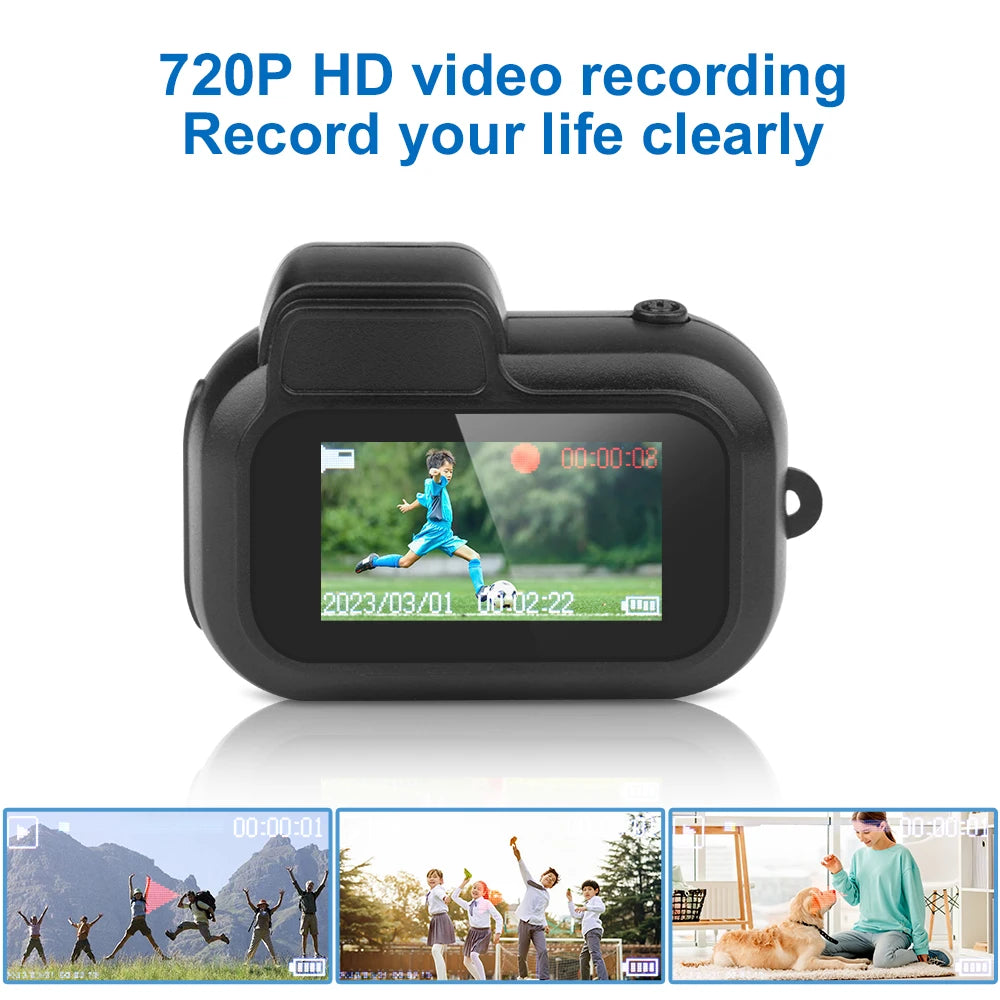 Compact Retro Mini Camera with Display - 1080P HD Video Recording, Indoor/Outdoor Use, TF Card Support, Ideal for Holiday Gifts