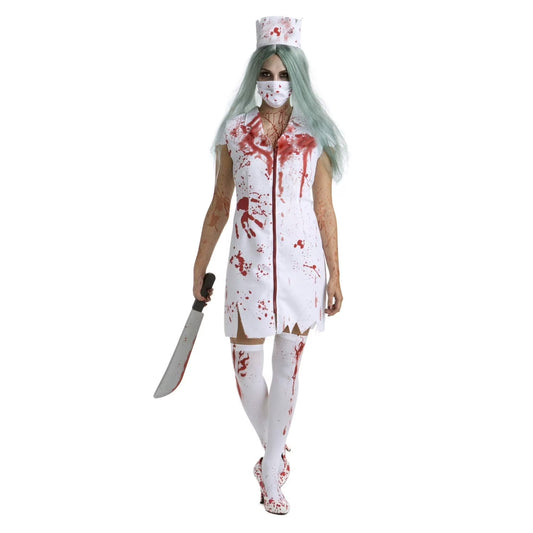 Zombie Nurse Costume Women Halloween Costume for Women White Small