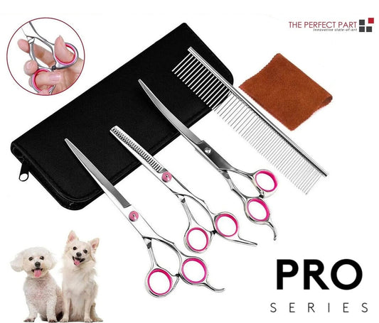 Pet Dog Grooming Scissors Stainless Straight Curved Thinning Shears Trimmer Kits