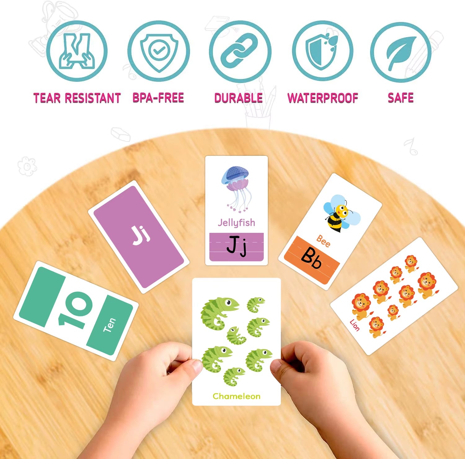 58-Piece Montessori ABC Alphabet Flashcards for Early Education - Shapes, Animals, and Learning Games for Children