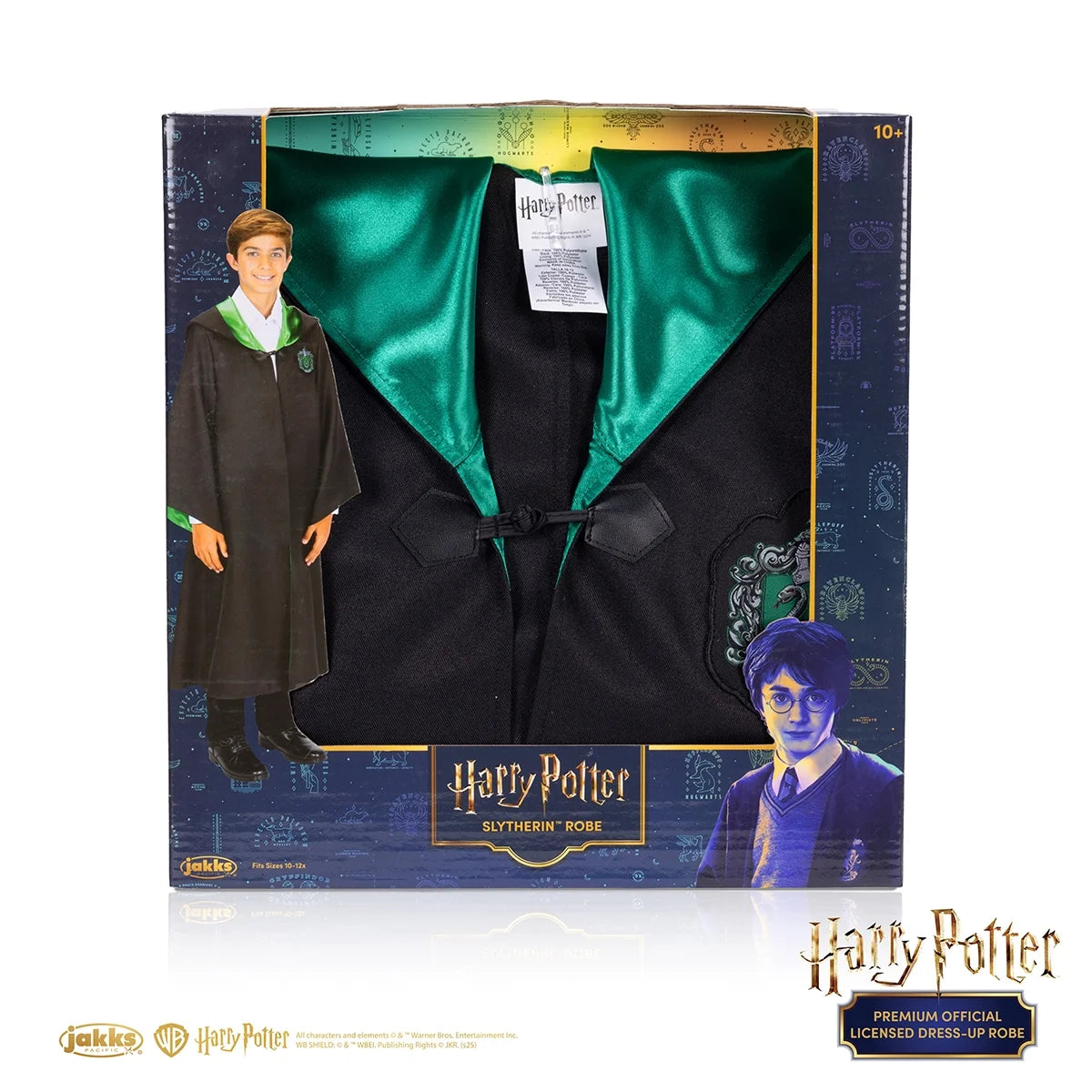 Premium  Slytherin Hogwarts Official Robe Dress up Cosplay Wizarding World Pretend and Play for Child Ages 10 Years and up Unisex Fit