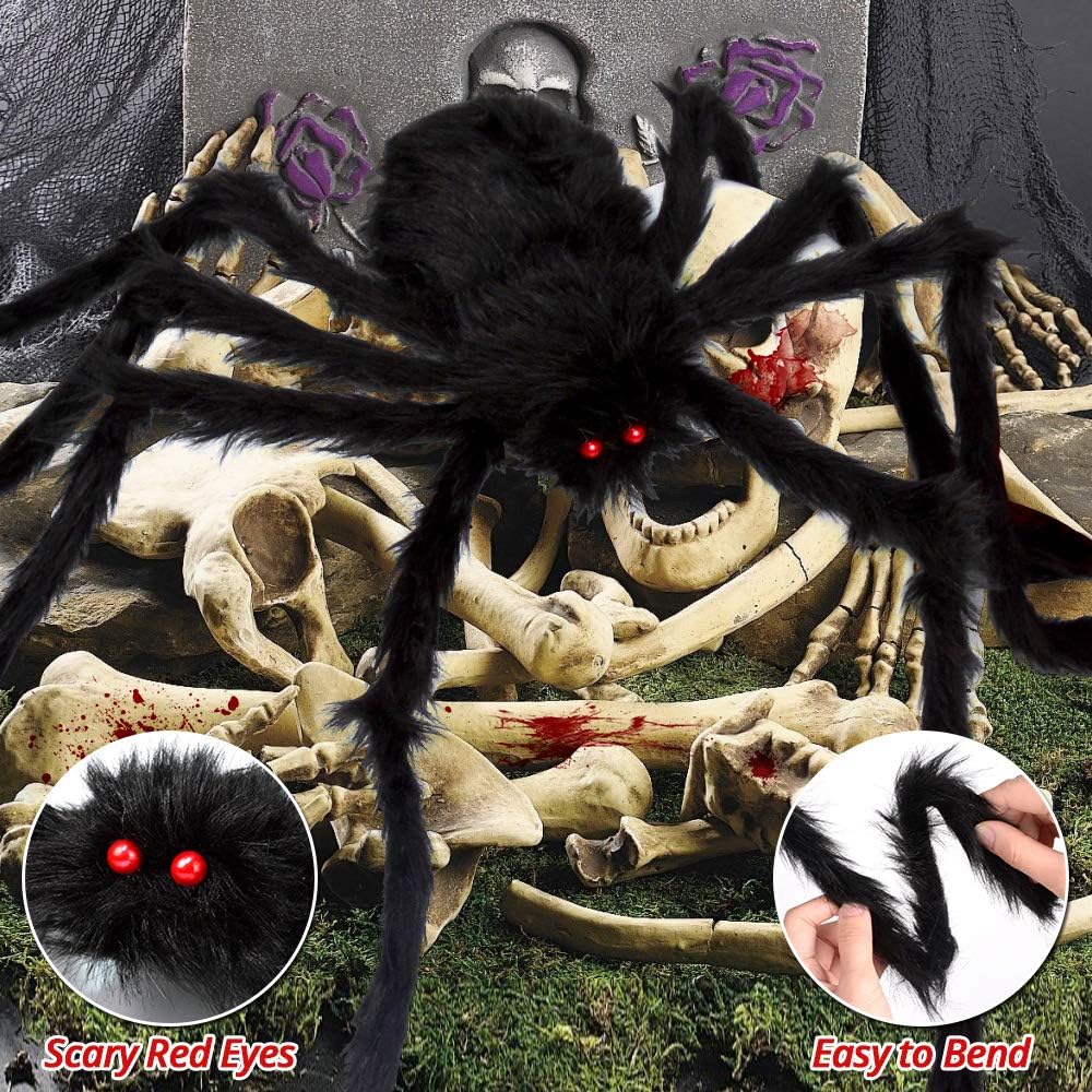 Halloween Spider Web with Giant Spider Decorations - Perfect for Indoor & Outdoor Haunted House Décor, Parties & Costumes!