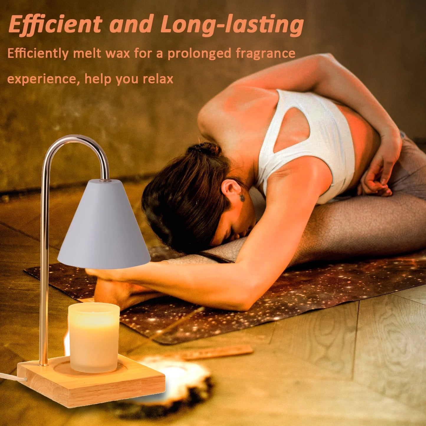 Adjustable Timer Fragrance Candle Warmer Lamp, Electric Dimmable Wax Melt Warmer, White