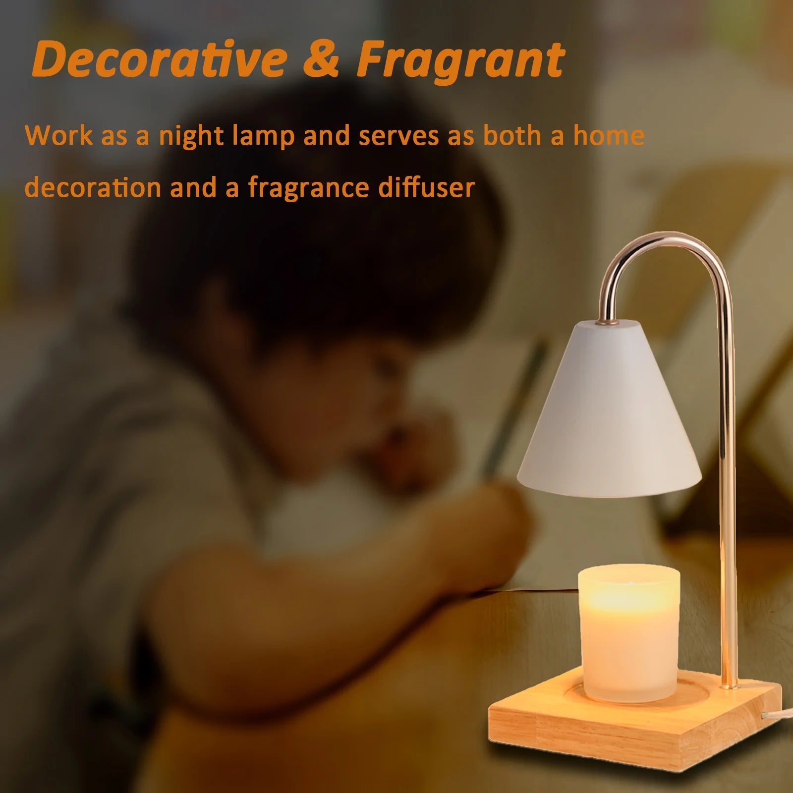 Adjustable Timer Fragrance Candle Warmer Lamp, Electric Dimmable Wax Melt Warmer, White