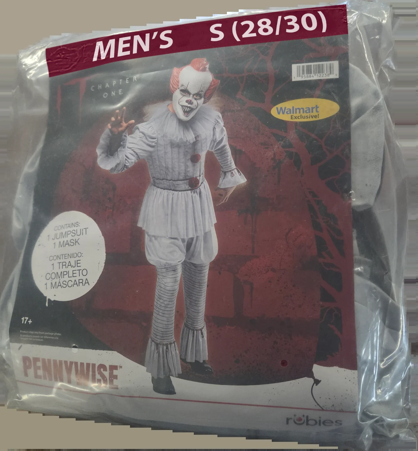 It Pennywise Costume for Adults by Rubies, Mens Small (Size 28-30)