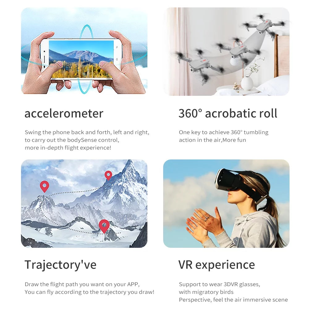 E88 FPV Mini Drone with 4K Camera - Professional Aerial Photography Quadcopter with Long Range and Remote Control