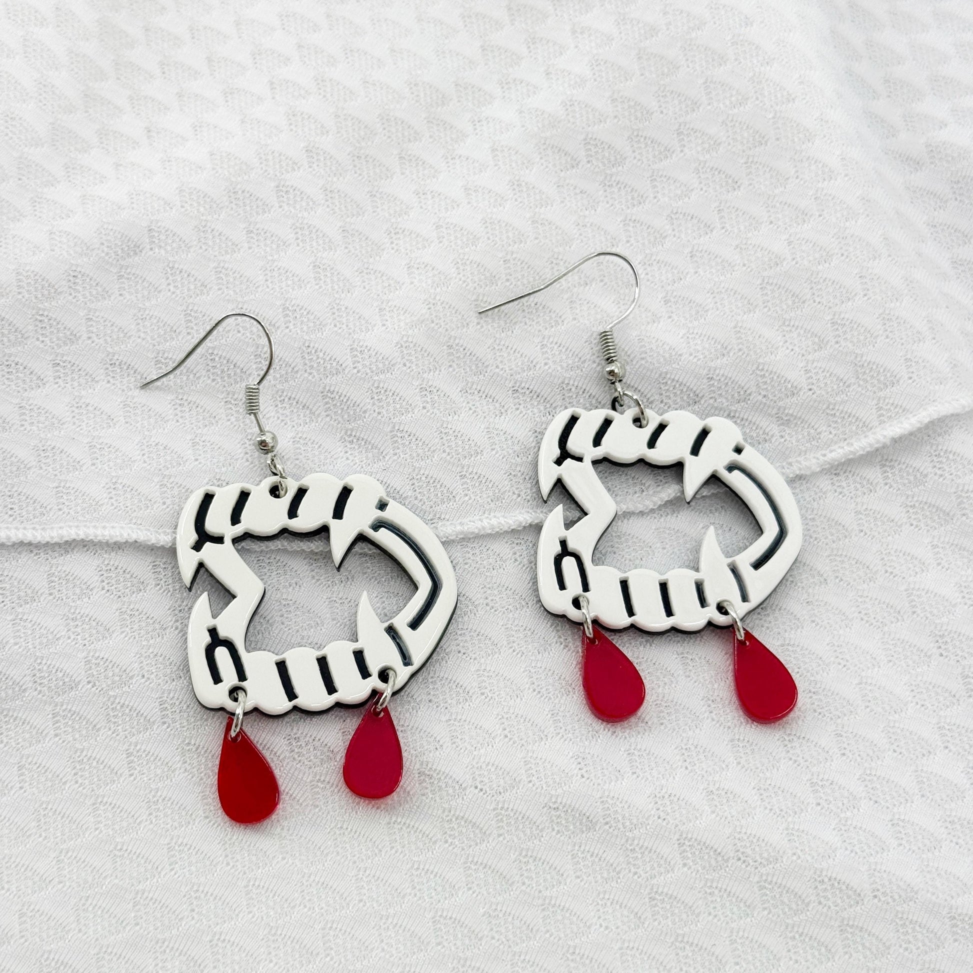 Vampire Teeth Earrings, Novelty Earrings, Halloween