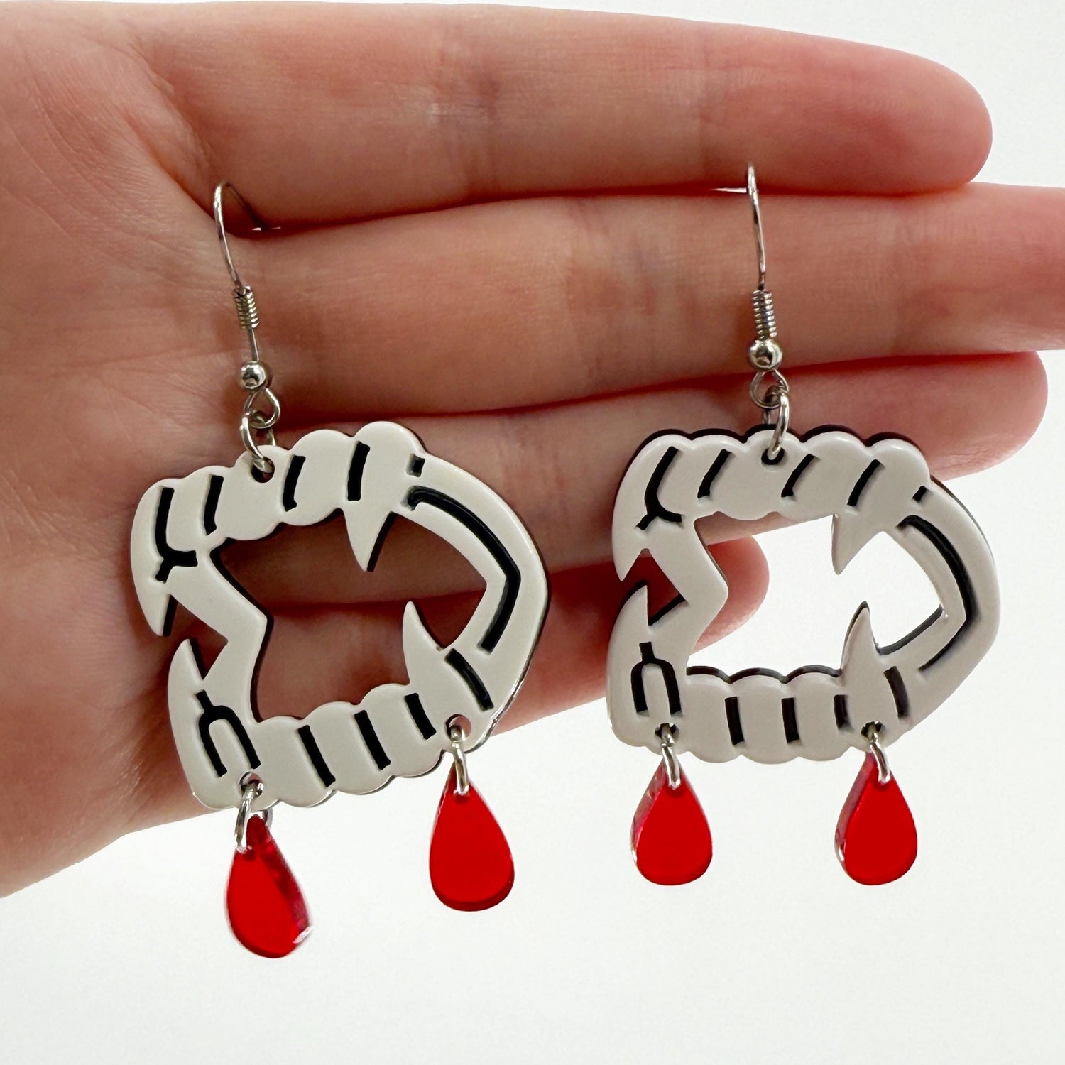 Vampire Teeth Earrings, Novelty Earrings, Halloween
