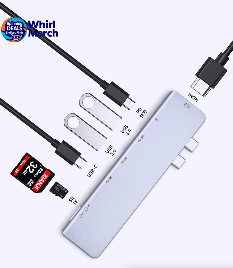 USB-C Multiport Hub with HDMI 4K Output and USB 3.0 Ports for MacBook Pro/Air