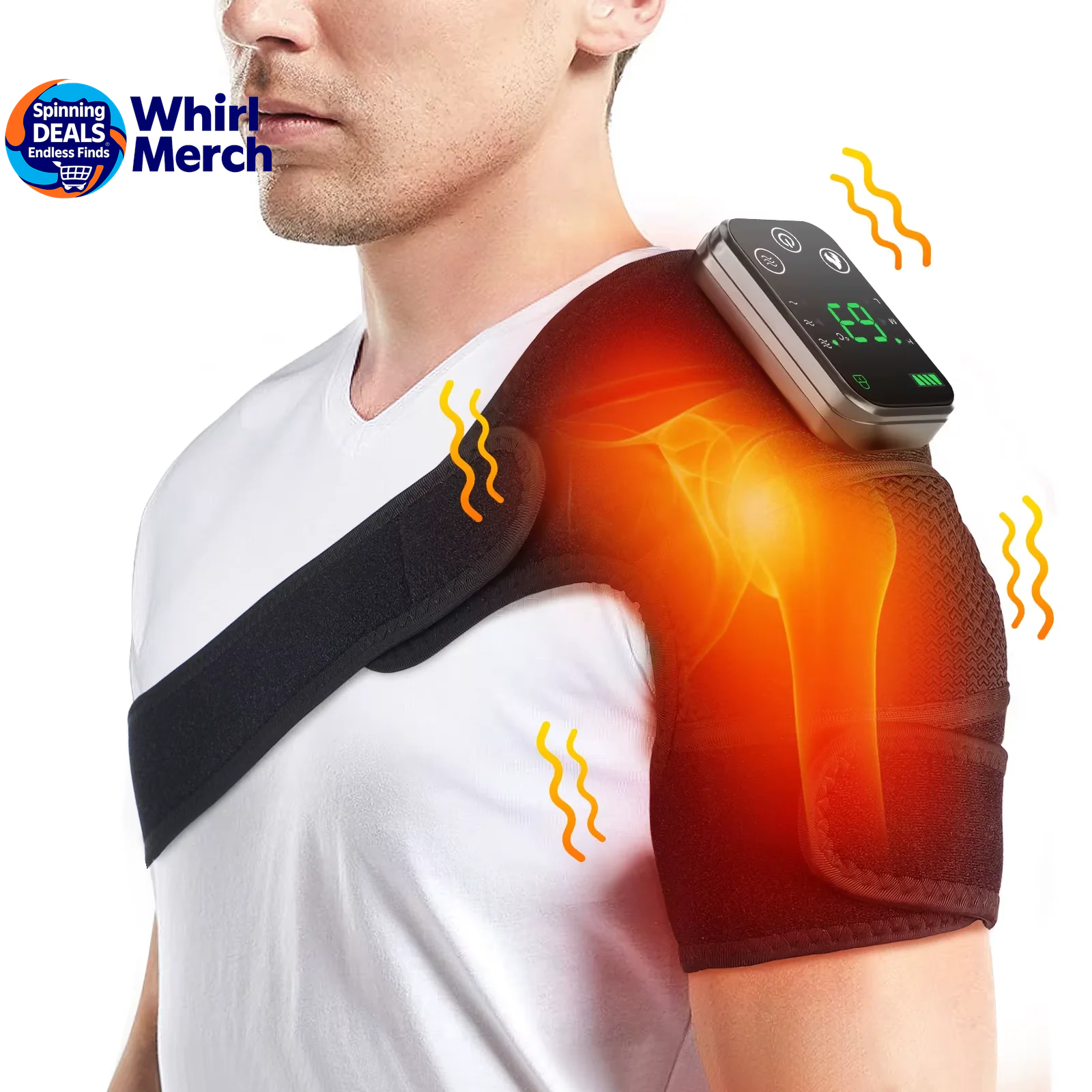 Electric Heated Vibration Physiotherapy Pad - 3-in-1 Massager for Knee, Shoulder, and Elbow Pain Relief with Hot Compress