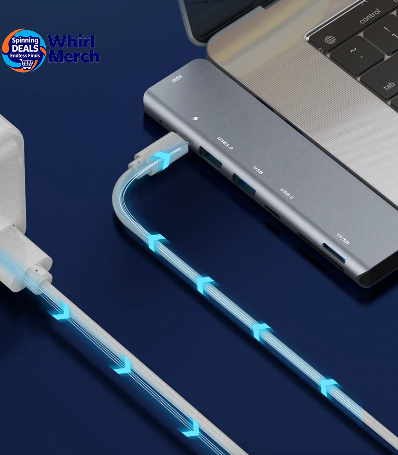USB-C Multiport Hub with HDMI 4K Output and USB 3.0 Ports for MacBook Pro/Air