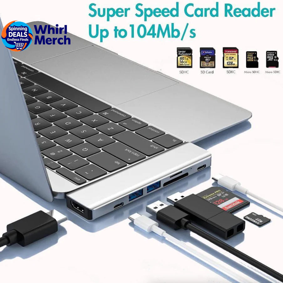USB-C Multiport Hub with HDMI 4K Output and USB 3.0 Ports for MacBook Pro/Air