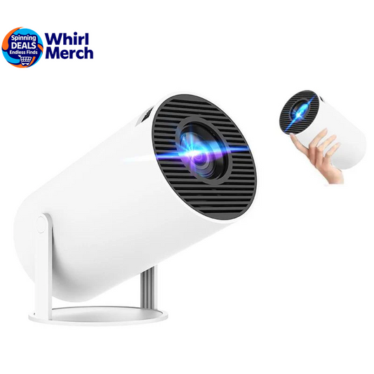 Portable Android WiFi and Bluetooth-Compatible Projector with Remote Control for Home Theater, Outdoor, Office, and Bedroom Use