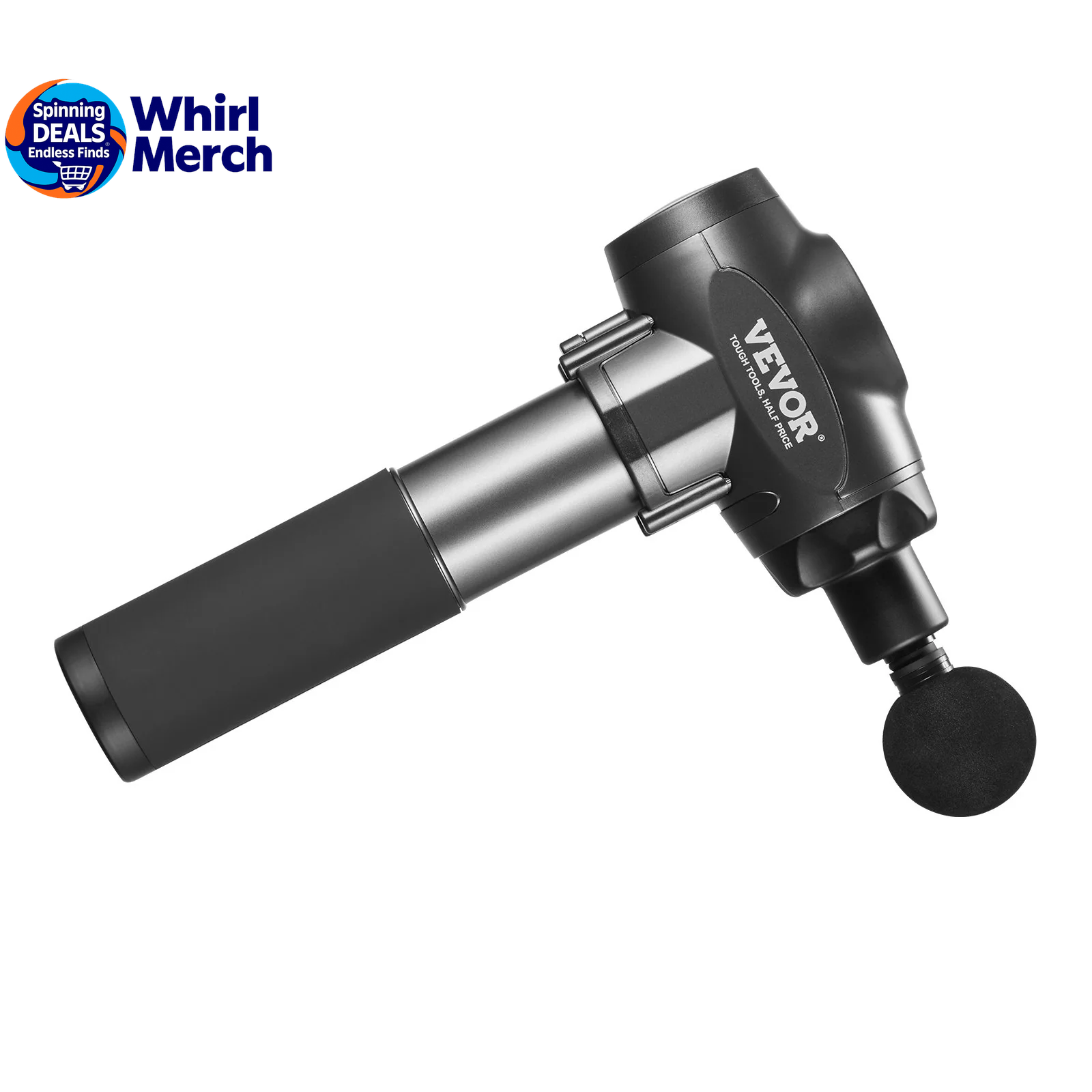 VEVOR Professional Deep Tissue Massage Gun with 9 Speed Settings and 6 Interchangeable Heads, 24V 2500mAh Battery, Percussion Massager for Athletes, Portable Electric Device for Pain Relief and Muscle Relaxation