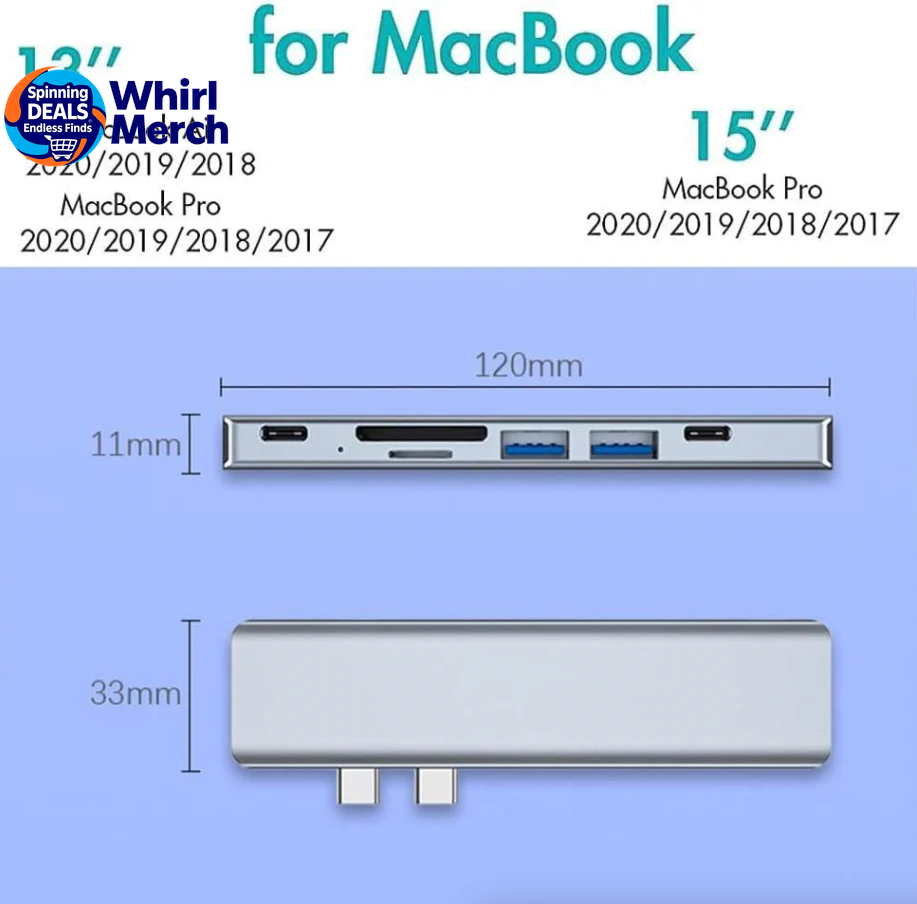 USB-C Multiport Hub with HDMI 4K Output and USB 3.0 Ports for MacBook Pro/Air