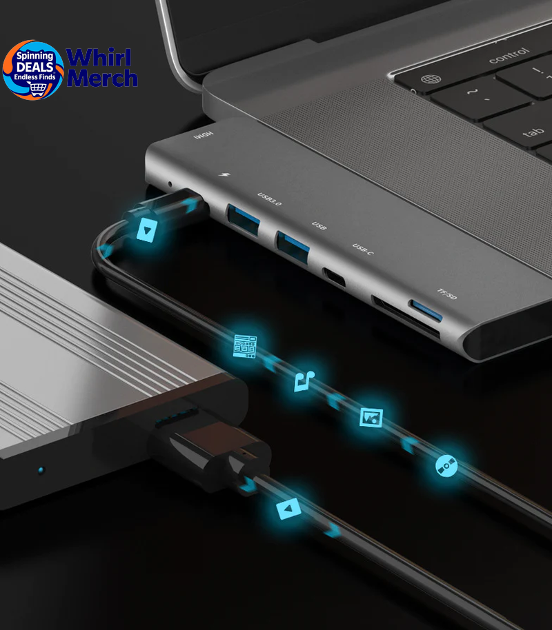 USB-C Multiport Hub with HDMI 4K Output and USB 3.0 Ports for MacBook Pro/Air