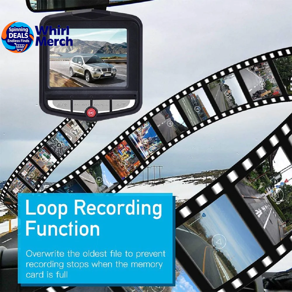 2.4'' Full HD 1080P Dash Cam with Night Vision and G-Sensor for Front or Rear Installation
