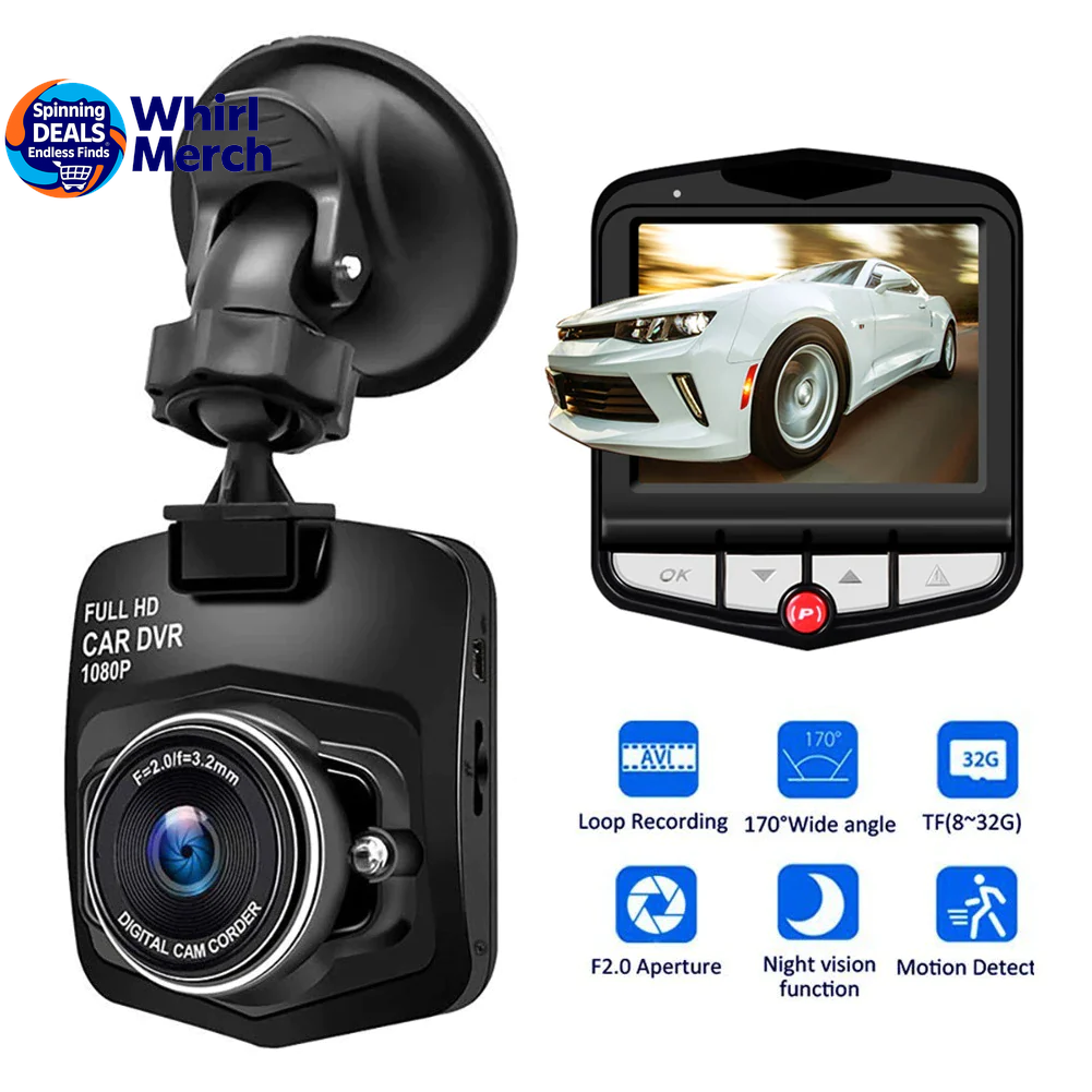 2.4'' Full HD 1080P Dash Cam with Night Vision and G-Sensor for Front or Rear Installation
