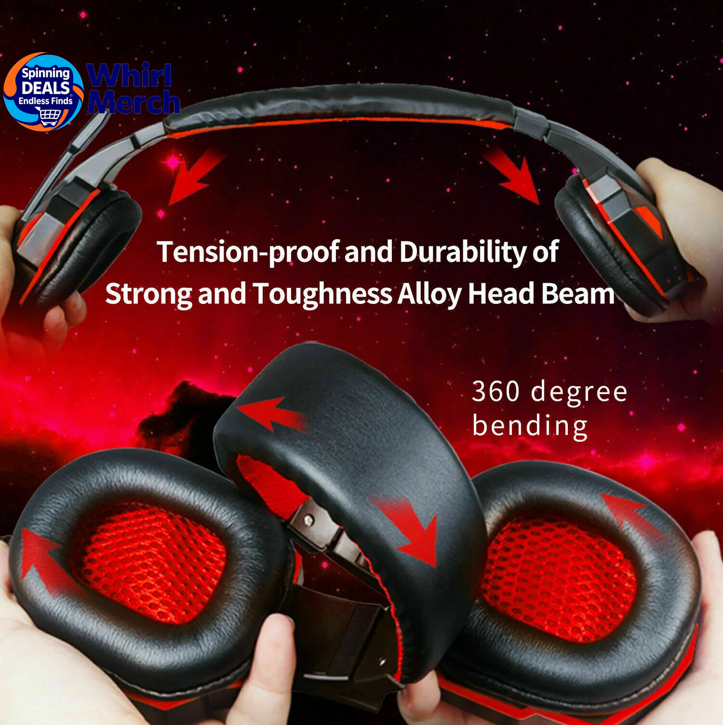 3.5mm Gaming Headset with Microphone and LED - Stereo Bass Surround Sound for PC, PS4, and Xbox One