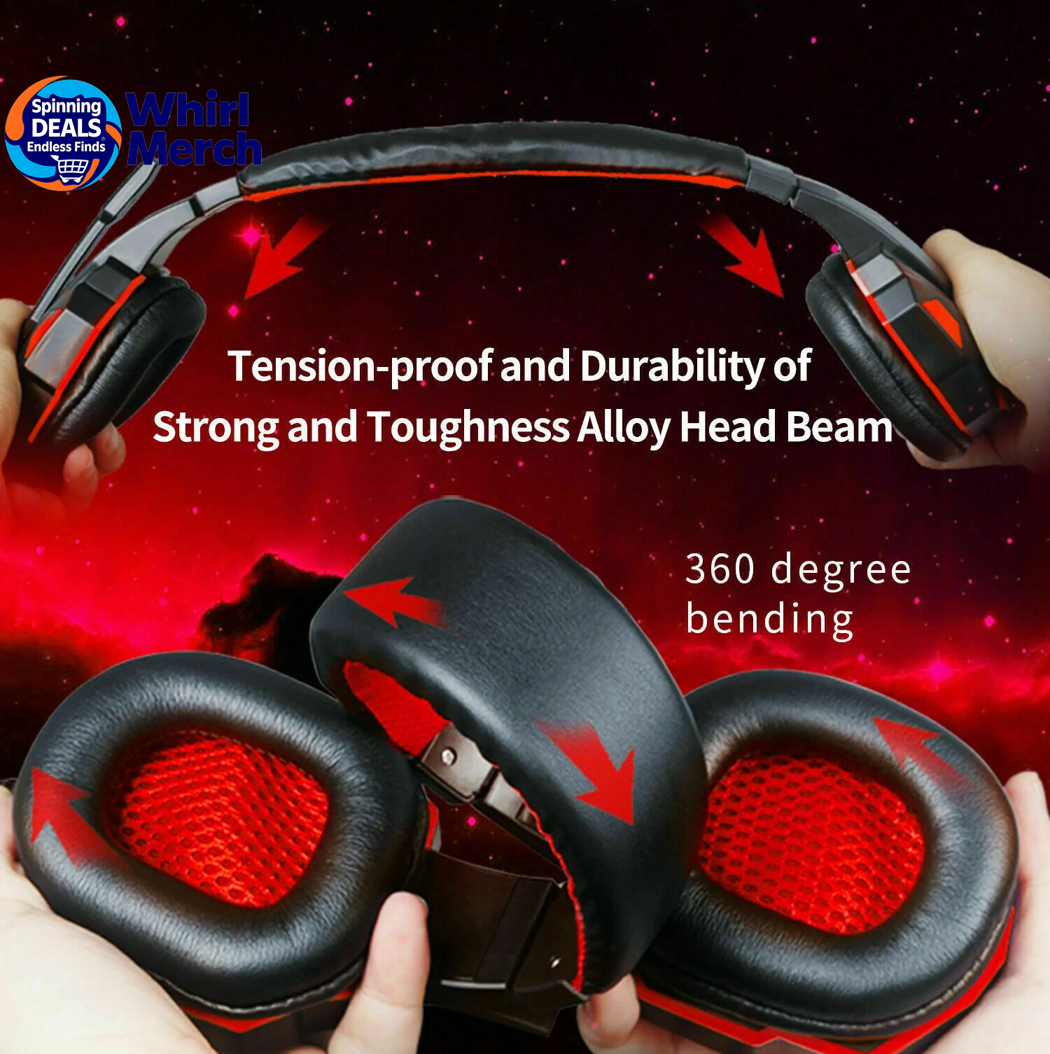 3.5mm Gaming Headset with Microphone and LED - Stereo Bass Surround Sound for PC, PS4, and Xbox One