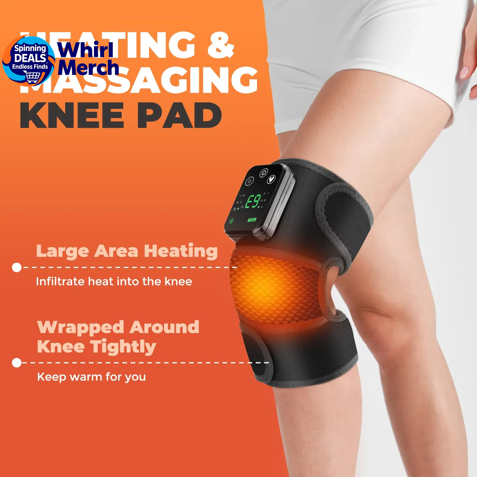 Electric Heated Vibration Physiotherapy Pad - 3-in-1 Massager for Knee, Shoulder, and Elbow Pain Relief with Hot Compress