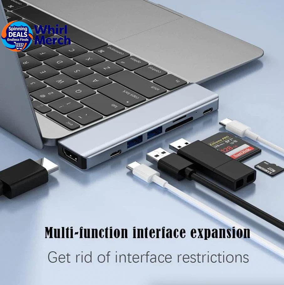 USB-C Multiport Hub with HDMI 4K Output and USB 3.0 Ports for MacBook Pro/Air