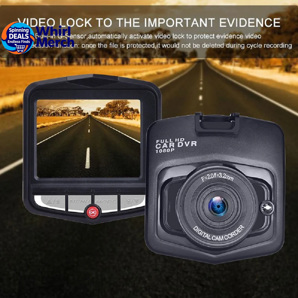 2.4'' Full HD 1080P Dash Cam with Night Vision and G-Sensor for Front or Rear Installation