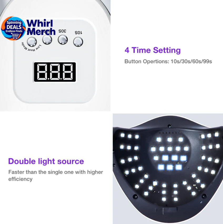 220W Professional LED UV Nail Curing Lamp for Gel Polish Manicure