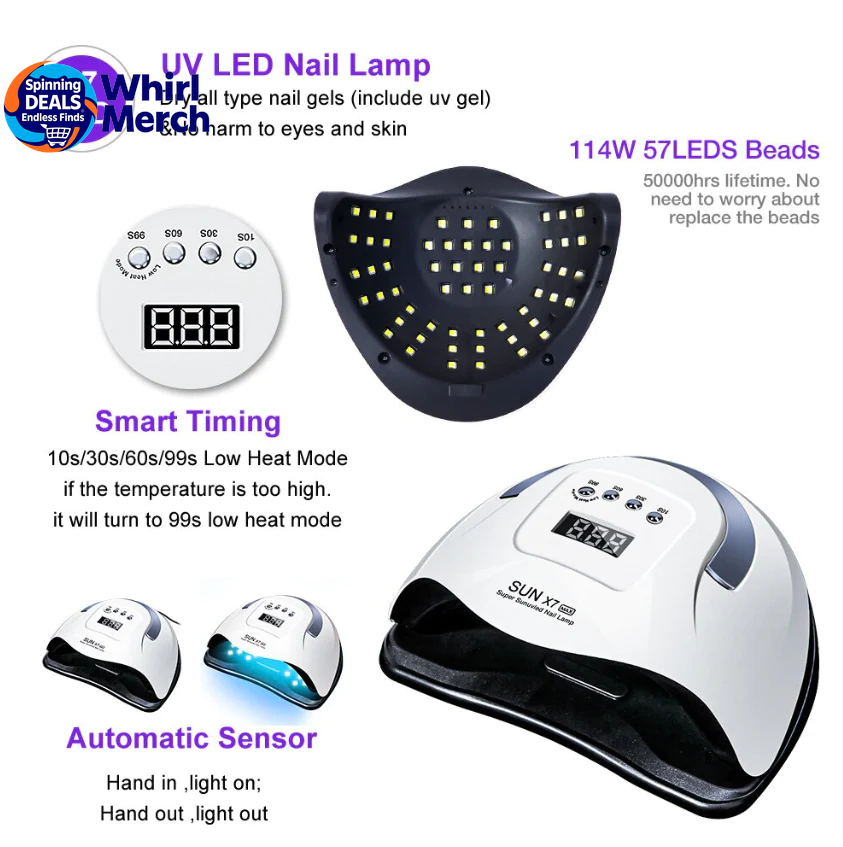 220W Professional LED UV Nail Curing Lamp for Gel Polish Manicure
