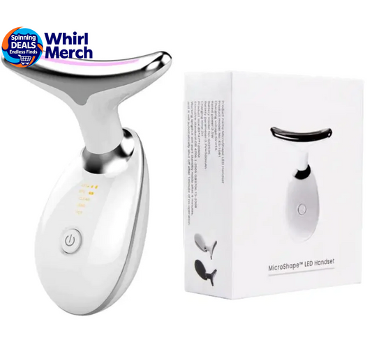 Wavy Chic Microcurrent Facial Massager - 7-Color Acne Treatment and Skin Firming Device for Face and Neck