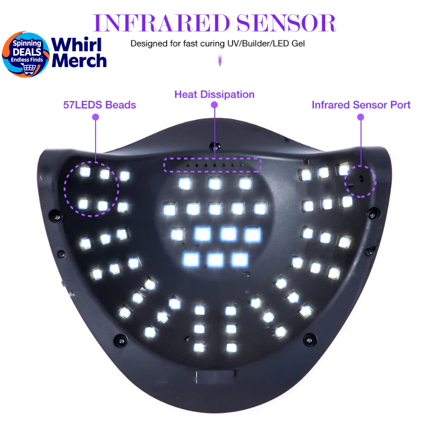 220W Professional LED UV Nail Curing Lamp for Gel Polish Manicure