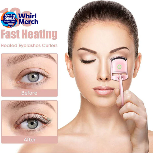 Mini Portable Heating Pink Heater Eyelash Curler Kit