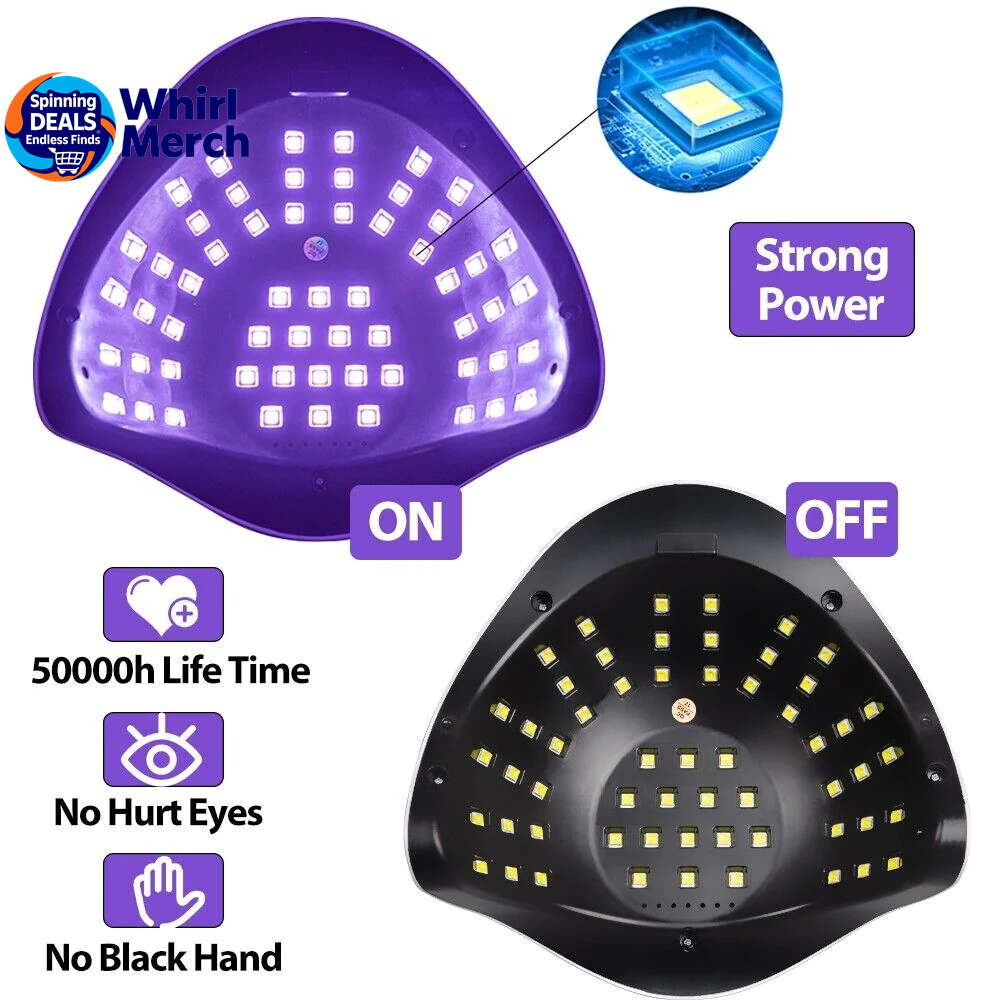 220W Professional LED UV Nail Curing Lamp for Gel Polish Manicure